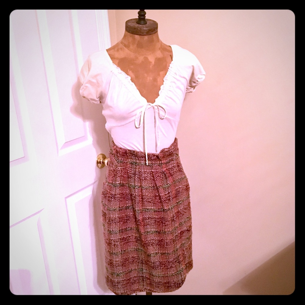 Anthropologie Odille Tweed Skirt
